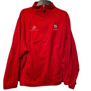 Dale Earnhardt Jr Fleece Budweiser Jacket Mens 2XL Chase Authentics Red Half Zip